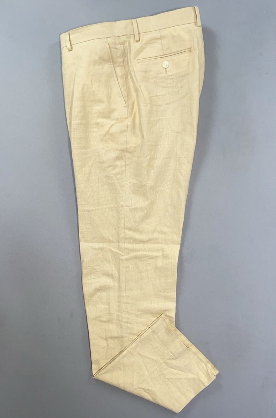 Tommy Hilfiger Flat Front Linen Blend Dress Pants, Slacks. Beige, Men's 36X34.